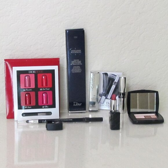 NWT Dior Waterproof Eyeliner & Free Samples of Mascara, Lipsticks & Eye Shadow - Picture 1 of 16